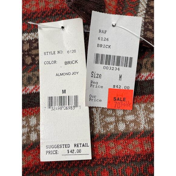 Vintage 80s Rafael Sport Knit Sweater Vest Size Medium Preppy Cozy Deadstock NEW - Picture 5 of 6